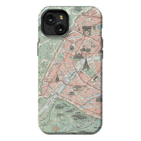 Vintage Paris Map Phone Case